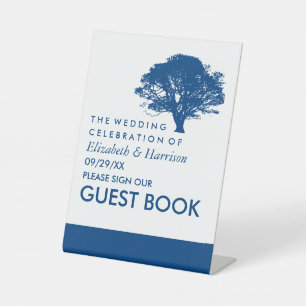 Signe De Table Arbre de chêne bleu, Mariage rustique et minimalis