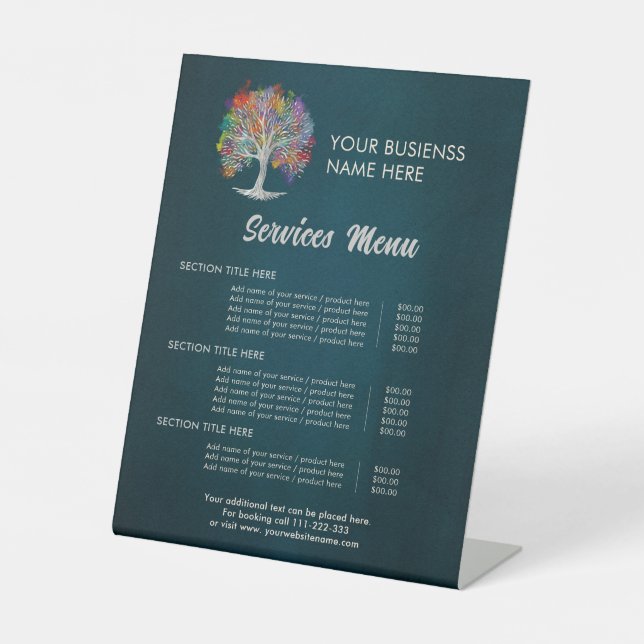 Signe De Table Arbre de vie - Aquarelle (Recto)