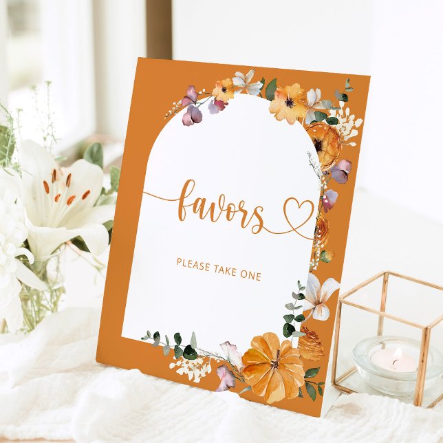 Signe De Table Arc d'automne floral citrouille Favoriser s'il vou (Créateur téléchargé)