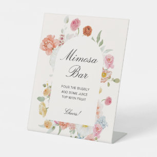 Signe De Table Arc de fleurs printanières colorées Bar à Mimosa
