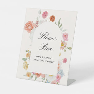 Signe De Table Arc de fleurs printanières colorées Bar de fleurs