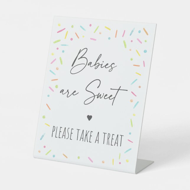 Signe De Table Arc en ciel Bébé Sprinkle Treat (Recto)