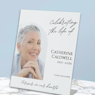 Signe De Table Arc moderne Photo Funérailles Accueil Piédestal