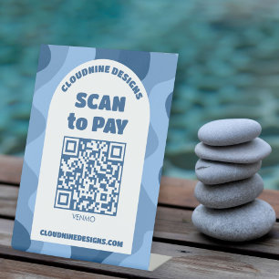 Signe De Table Arch Retro Waves SCAN POUR PAYER CODE QR 