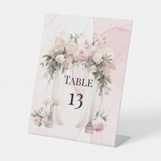 Signe De Table Arche d'encre d'alcool rose classique Numéro de ta (Recto)