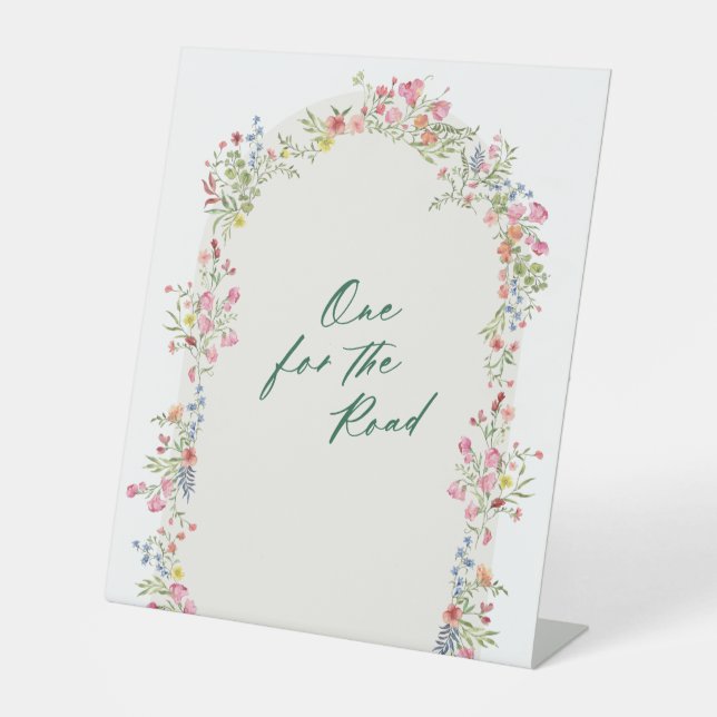 Signe De Table arche verte florale un pour la route mariage (Recto)