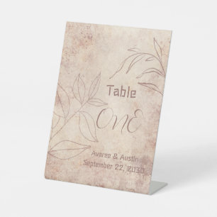 Signe De Table Arrière - plan Brown Floral Avec Pede Texte Brown