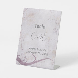 Signe De Table Arrière - plan d'impression floral avec texte gris