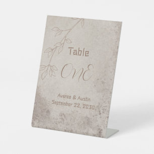 Signe De Table Arrière - plan d'impression florale Brown avec tex