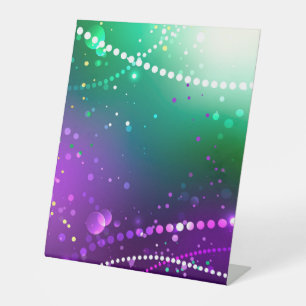Signe De Table Arrière - plan mardi Gras Festive violet