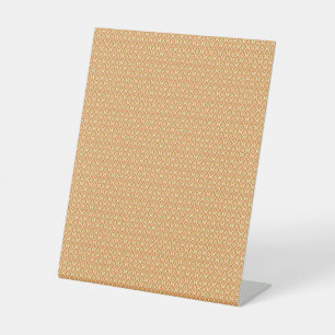 Signe De Table arrière - plan orange et blanc avec petits carrés