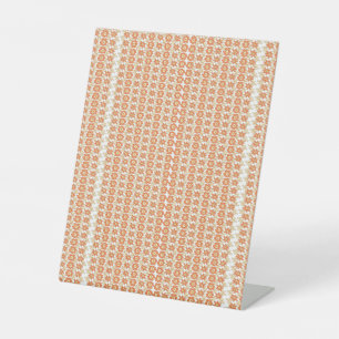 Signe De Table arrière - plan rayé orange et blanc avec petit