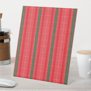 Signe De Table arrière - plan rayé rouge et vert