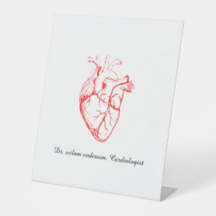 Signe De Table Art d'anatomie cardiaque personnalisé pour cardiol