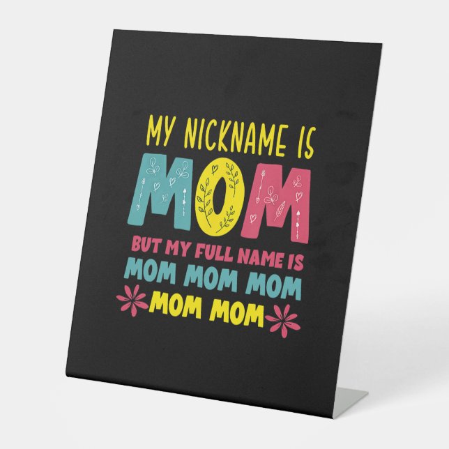 Signe De Table Art Mère | Mon pseudo est l'anniversaire de maman (Recto)