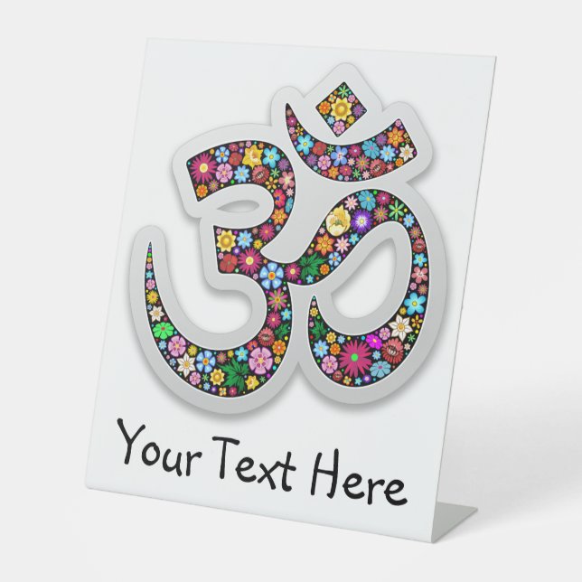 Signe De Table Art symbolique floral Namaste (Recto)