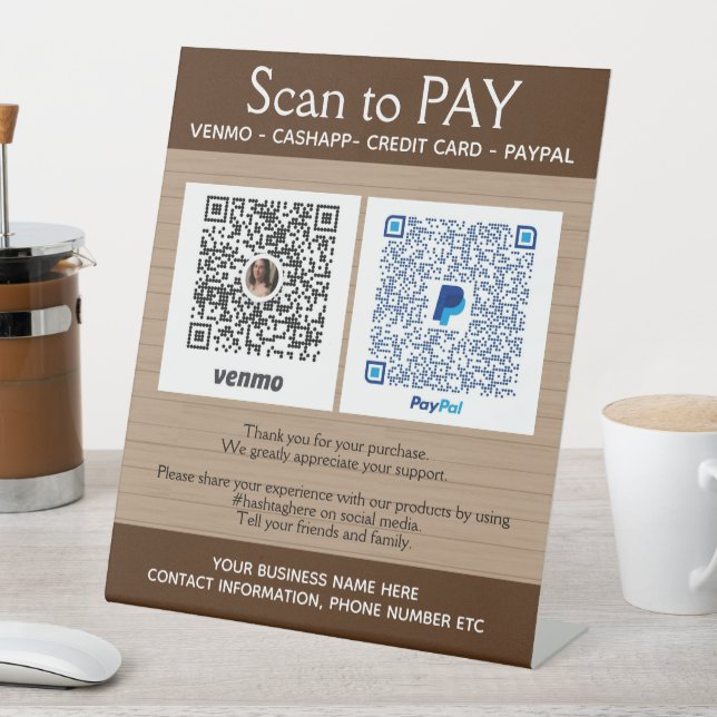 Signe De Table Artisanat du bois de campagne VenmoPay ici (In SItu)