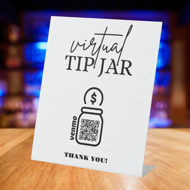 Signe De Table Astuce virtuelle Jar QR Code Astuce votre barman (Créateur téléchargé)