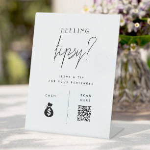 Signe De Table Astuce votre barman QR Code Sign