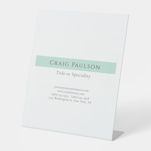 Signe De Table Attrayant Simple Clair Professionnel Moderne (Recto)