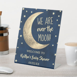 Signe De Table Au-Dessus De La Lune Accueil Baby shower