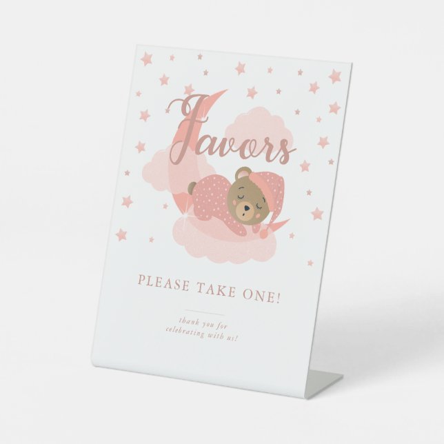 Signe De Table Au-Dessus De La Lune Les Faveurs De L'Ours Dormir  (Recto)