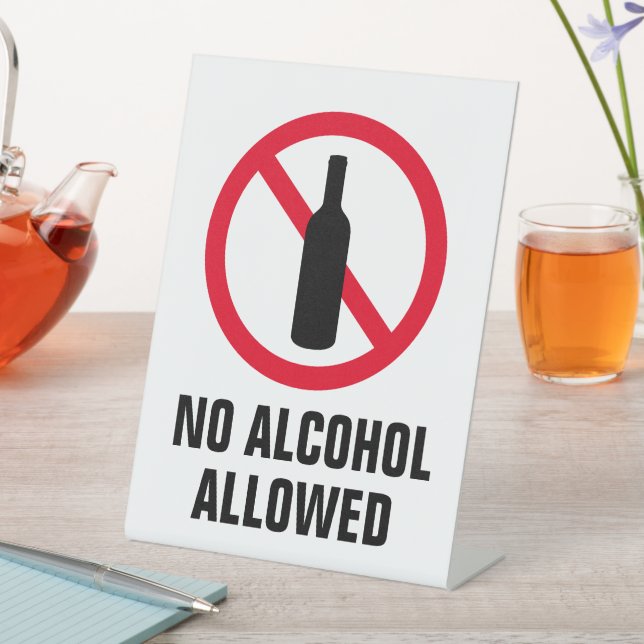 Signe De Table Aucun alcool autorisé à boire interdit (In SItu)