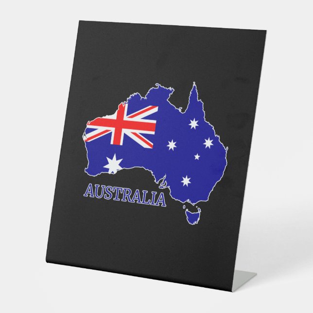 Signe De Table Australie Carte du drapeau Voyage (Recto)
