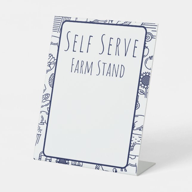 Signe De Table Auto-Sert Farmstand Produits Signer Modèle (Recto)