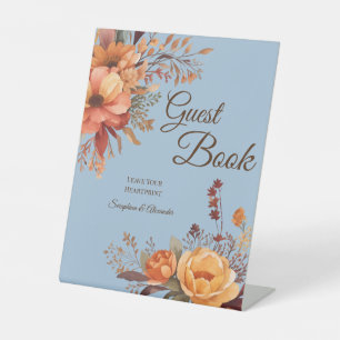 Signe De Table Automne aquarelle Rustique Floral Mariage Tabletop