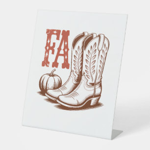 Signe De Table Automne Automne Cowgirl Citrouille