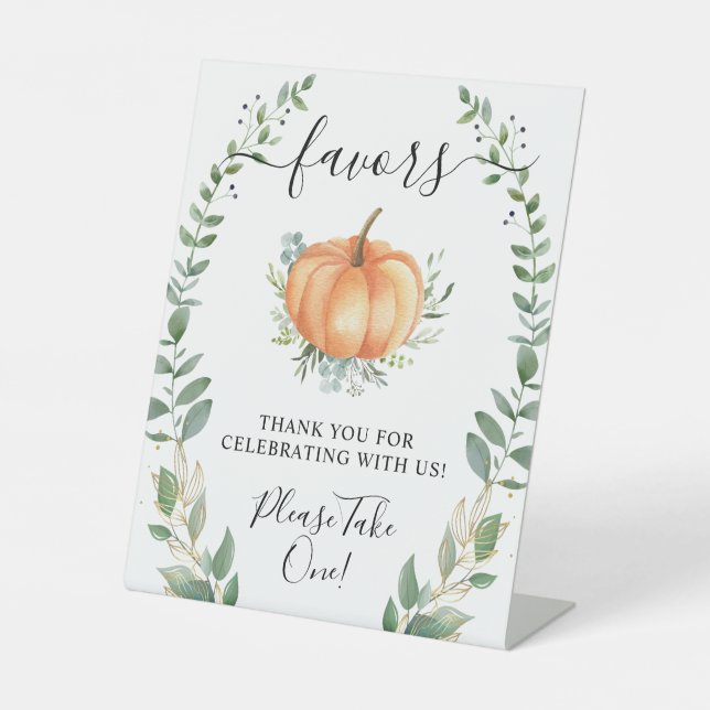 Signe De Table Automne Citrouille Verdure Gold Faveurs S'il vous  (Recto)