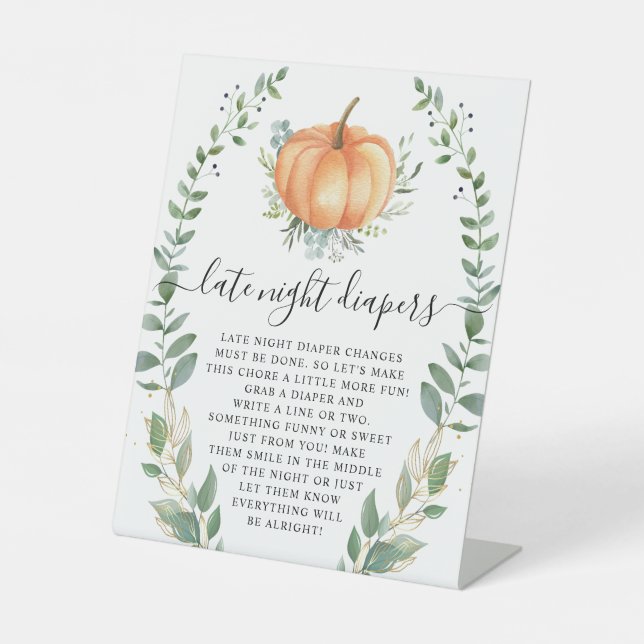 Signe De Table Automne Citrouille Verdure Or Diapeurs nocturnes t (Recto)