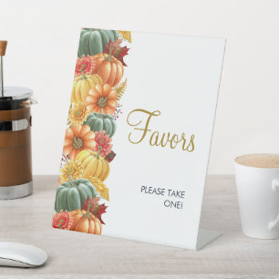 Signe De Table Automne Floral Citrouilles Faveurs Tabletop Pannea