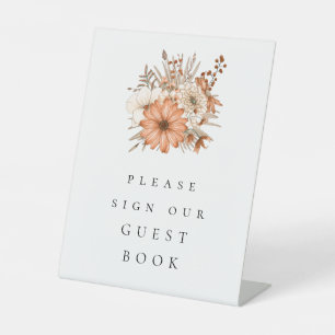 Signe De Table Automne Florals Guest Book Mariage