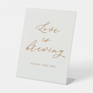 Signe De Table Autumn Bridal Shower Love is Brewing Coffee Favor