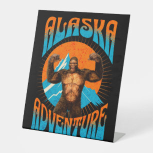 Signe De Table Aventure rétro Sasquatch de montagne en Alaska