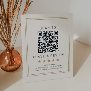 Signe De Table AVERY Chic Or Noir Crème Code QR Laisser un commen
