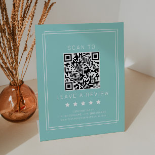 Signe De Table AVERY Code QR Vert Menthe Moderne Laissez un comme