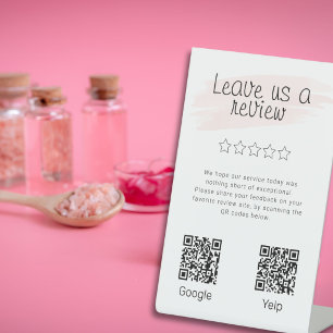 Signe De Table Avis Google Moderne 2 Codes QR Entreprise