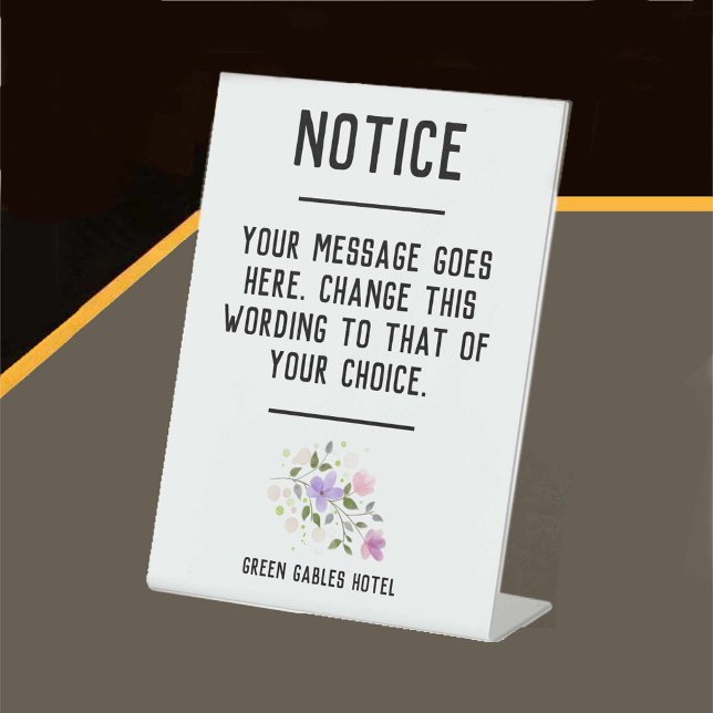 Signe De Table Avis - Message de l'hôtel pour les clients (Créateur téléchargé)
