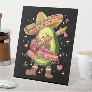 Signe De Table Avocat qui fait dabber le Cinco De Mayo Poncho Mex