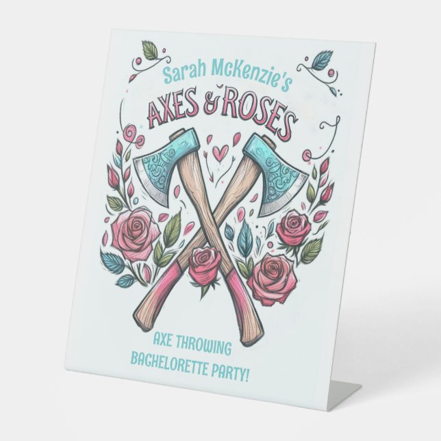 Signe De Table Axes et Roses - Ax Throwing Bachelorette Party (Recto)