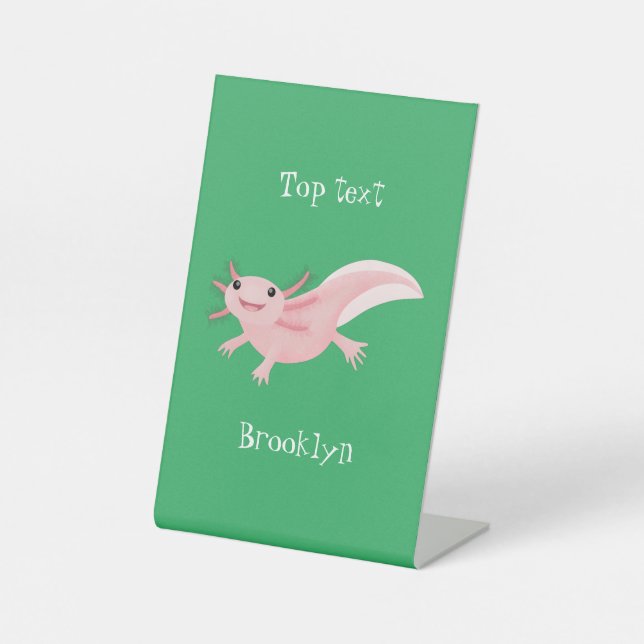 Signe De Table axolotl rose pâle (Recto)