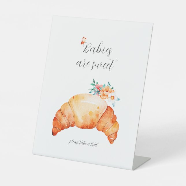 Signe De Table Baby Are Sweet Prenez une retraite Croissant Party (Recto)