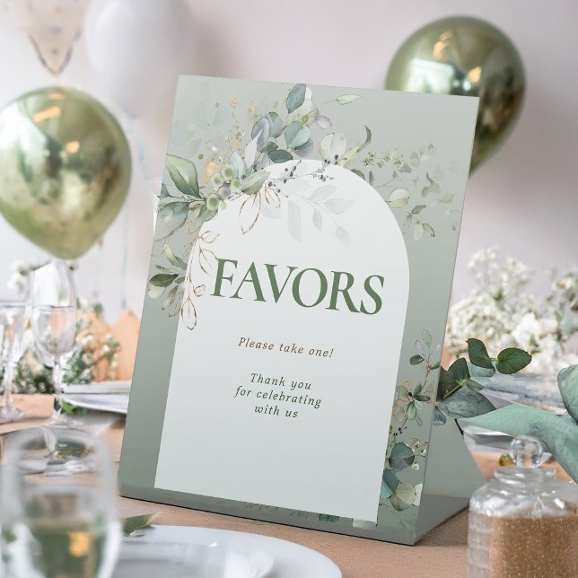 Signe De Table Baby in Bloom Botanical Eucalyptus Faveurs (Créateur téléchargé)