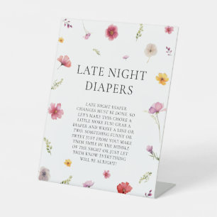 Signe De Table Baby in Bloom Shower Late Night Diapers Jeu