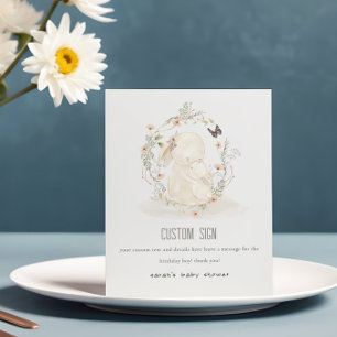 Signe De Table Baby Mum Bunny Baby shower Floral Fête sur mesure