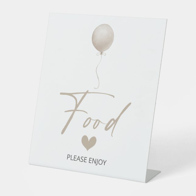 Signe De Table Baby shower ballotte beige (Recto)