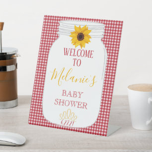 Signe De Table Baby shower BBQ - Moteur de bienvenue 8x10